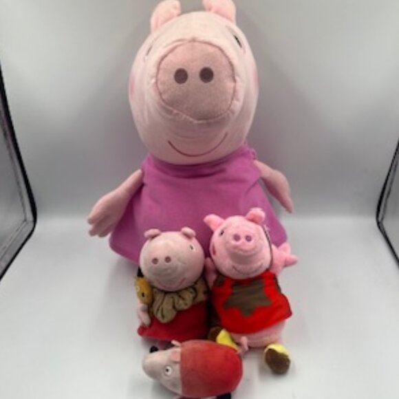 Peppa Pig Set Of 4 Plush Stuffed Animals Cartoon Character 4 different plushies - Picture 1 of 12
